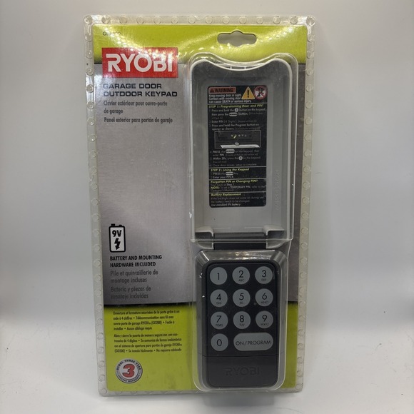Ryobi Garage‎ Door Outdoor Keypad GDA300 Module System Gray/Black NEW